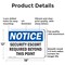Signmission Security Escort Required Beyond This Point OSHA Notice Sign, Aluminum, 18in W x 12in L, 2PK OS-2PACK-NS-A-1218-L-18272 - alternate 3